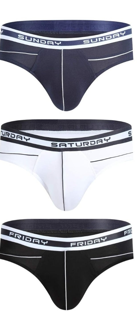 Weekend Party Trio pack Low Rise Briefs Bamboo Fiber Bulge Pouch Brief Underwear Pack
  Sexy  Enhancer Boxer Brief Underwear, Breathable, with Enhancer front pouch Trio Pck